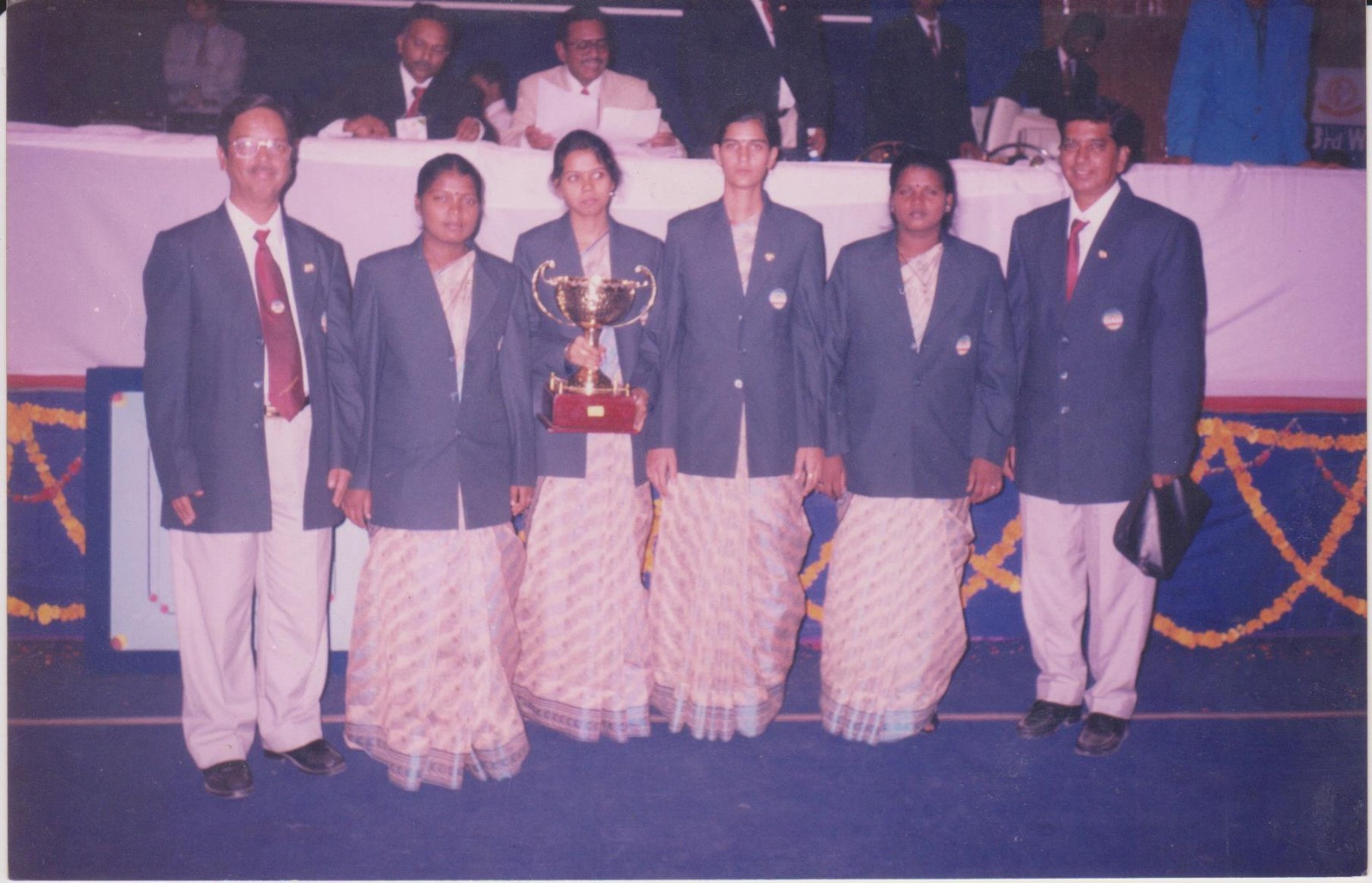 National team with the championship trophy